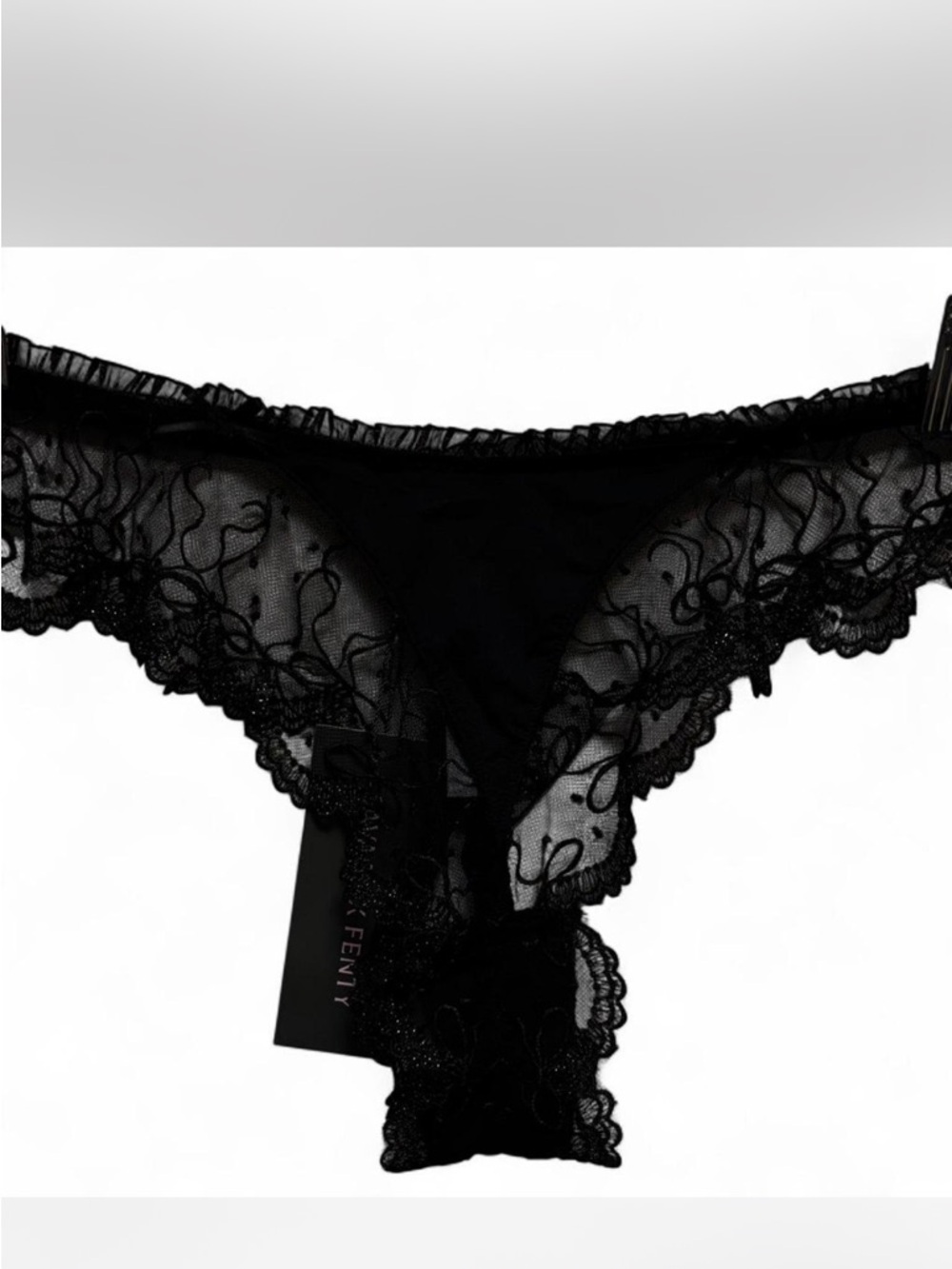 Savage X Fenty Sheer Black Lace Bikini Panty